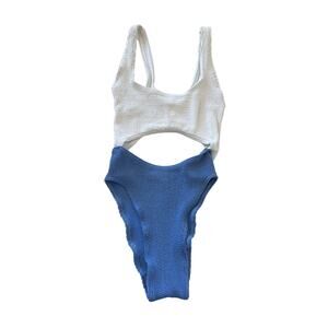 Bound Bond Eye Australia Blue White Cut Out One Piece Swimsuit Womens One Size